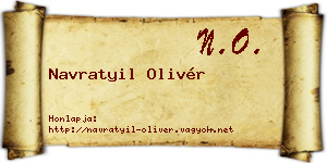 Navratyil Olivér névjegykártya
