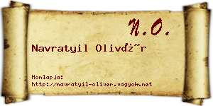 Navratyil Olivér névjegykártya